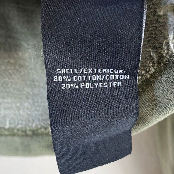 7 For All Mankind Green Ruffled Shoulder Cropped Sweatshirt - Picture 7 of 8